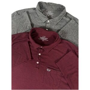 Vineyard Vines Men’s Polo Twin Pack - Heather Gray & Burgundy